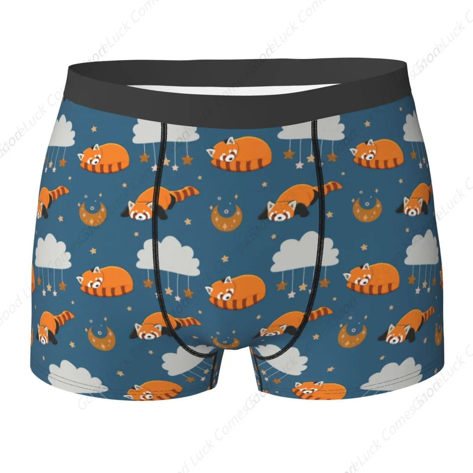 Sleeping Red Panda Pattern Men's Underwear Boxer Briefs Soft Stretch Underpants Trunks for Gift Small