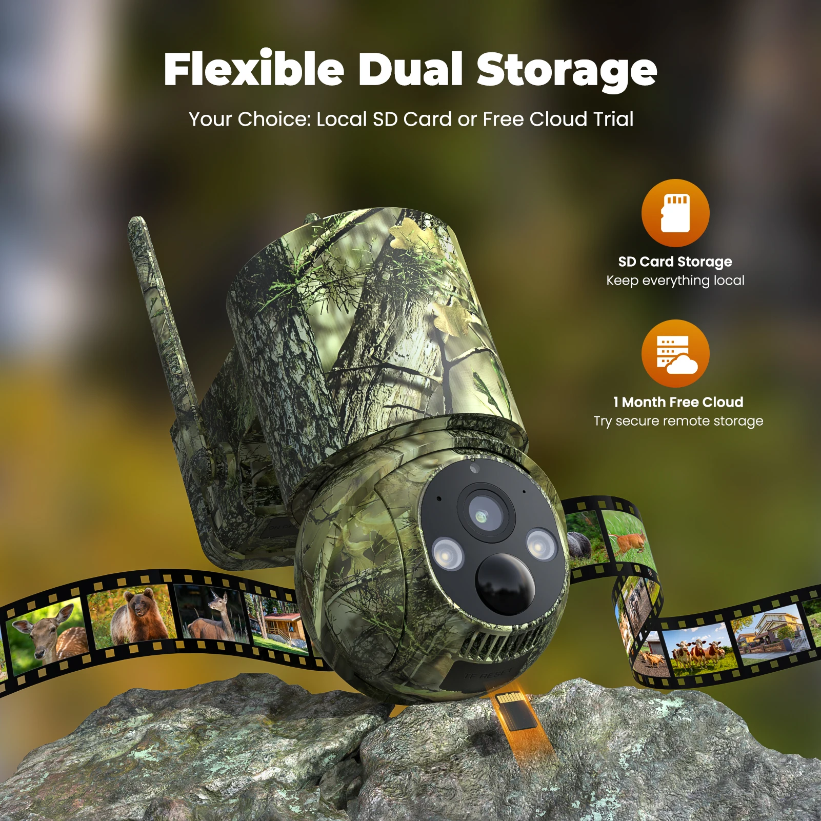 TMEZON 4G LTE Wildlife Camera - 2.7K Solar Powered Hunting Trail Camera with SIM Card Photo Trap with PIR Motion Sensor Night Vision
