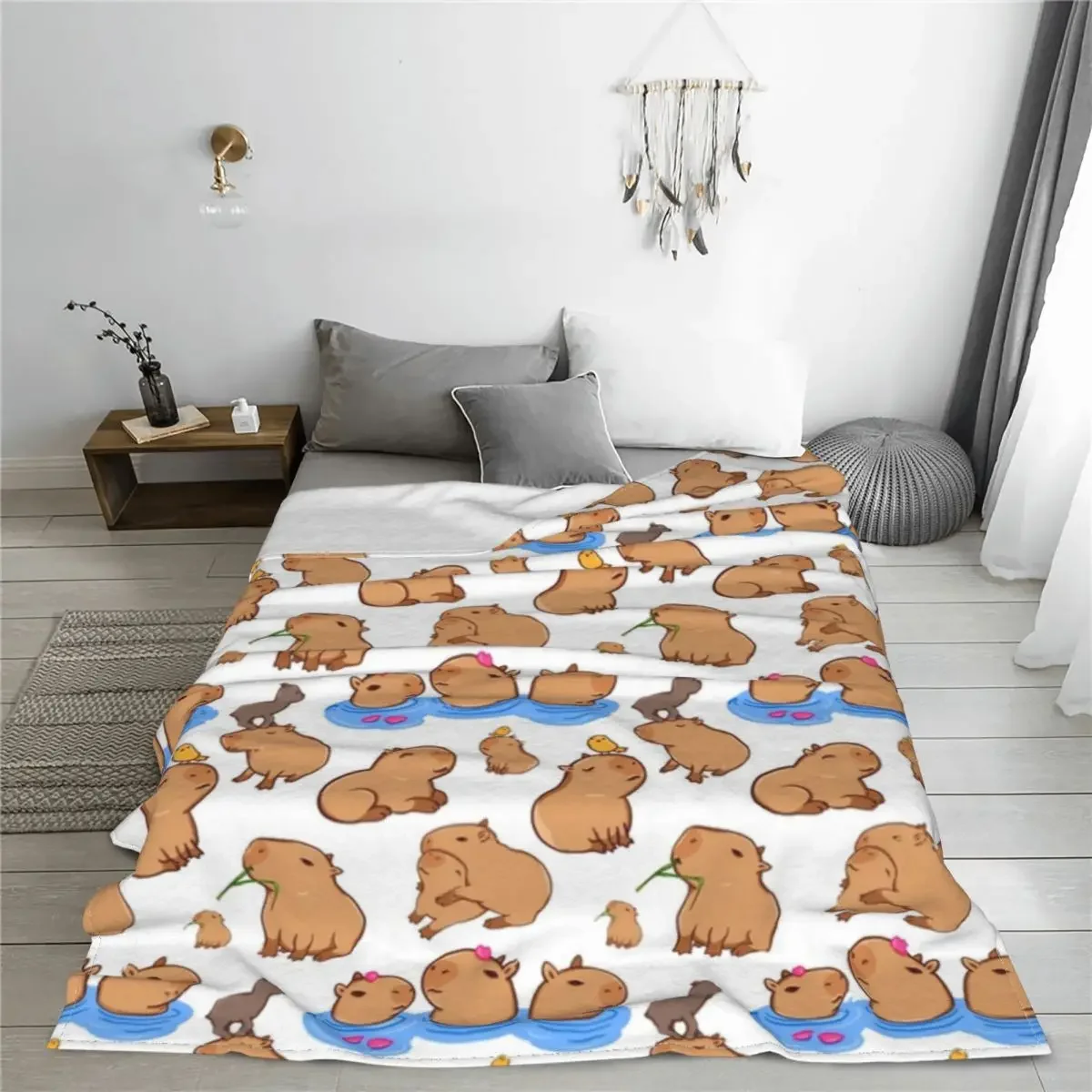 

Capybara Pattern Blankets Cute Animal Wild South America Fuzzy Funny Warm Throw Blanket for Chair Covering Sofa Spring Autumn