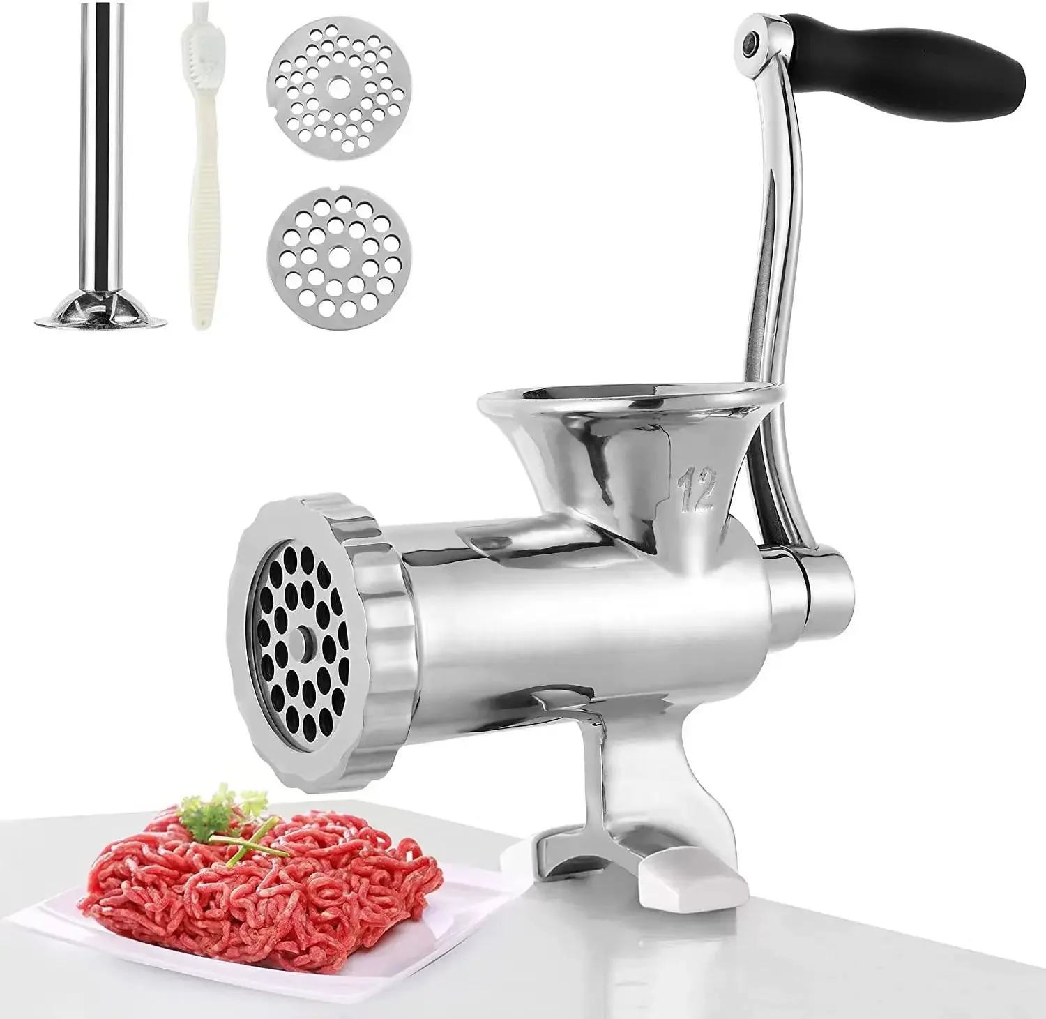 No. 12 manual stainless steel meat grinder household hand crank multi-functional sausage filling machine large meat grinder