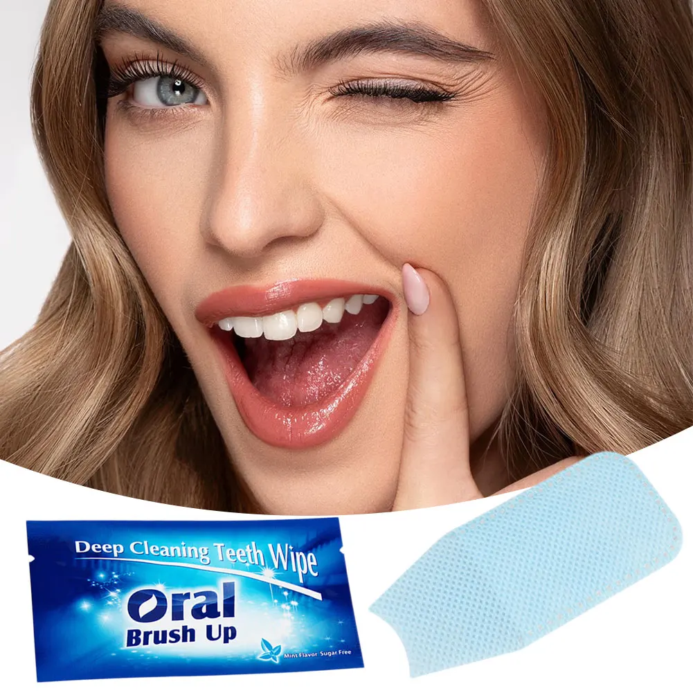 Finger Sleeve Dental-Wipe For Stain Removal Portable Disposable Teeth Cleaning Pads Post-Meal Quick Clean For Travel