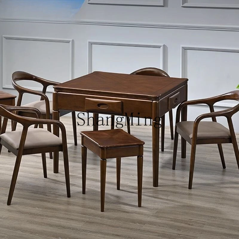 

SM solid wood intelligent mahjong machine automatic Chinese furniture type dining table dual-purpose mahjong table