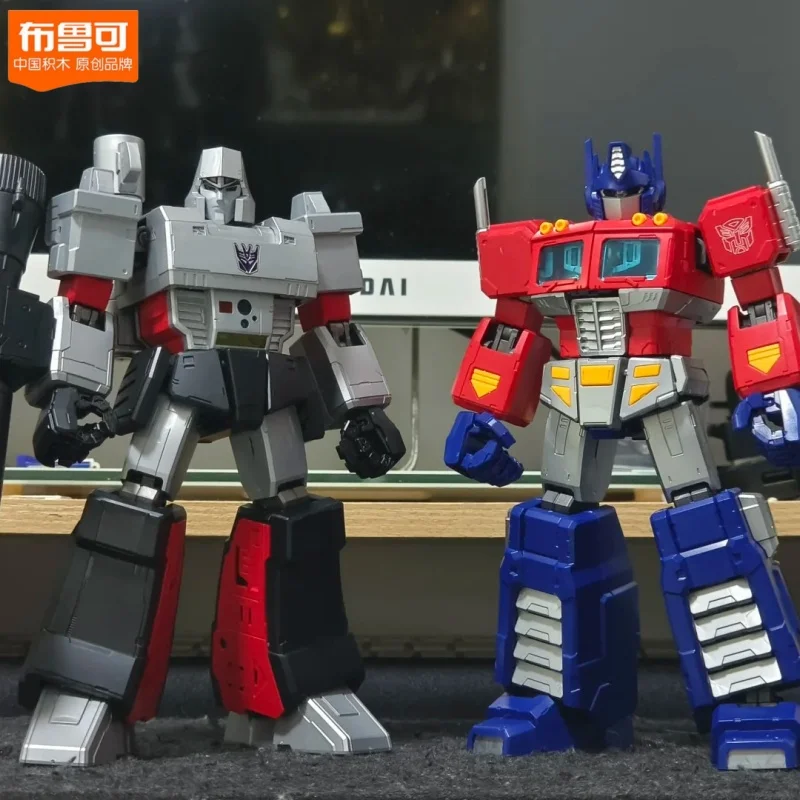 Genuino Blokees Trasformazione Leggendaria Edizione Optimus Prime Megatron Building Blocks 18 cm Action Figure G1 Anime Giocattoli Regali