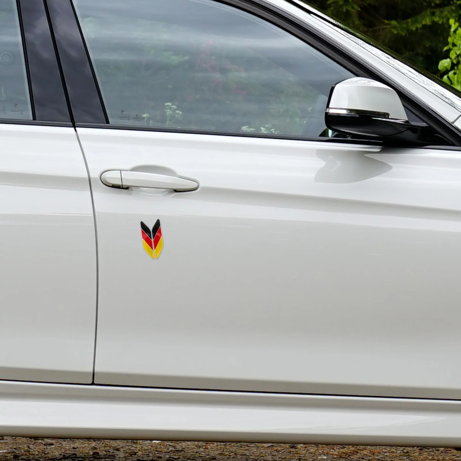 

1Pair Car Body Sticker German Flag Badge Scratch Protection Metal Decal Universal Exterior Car Decoration Stripes