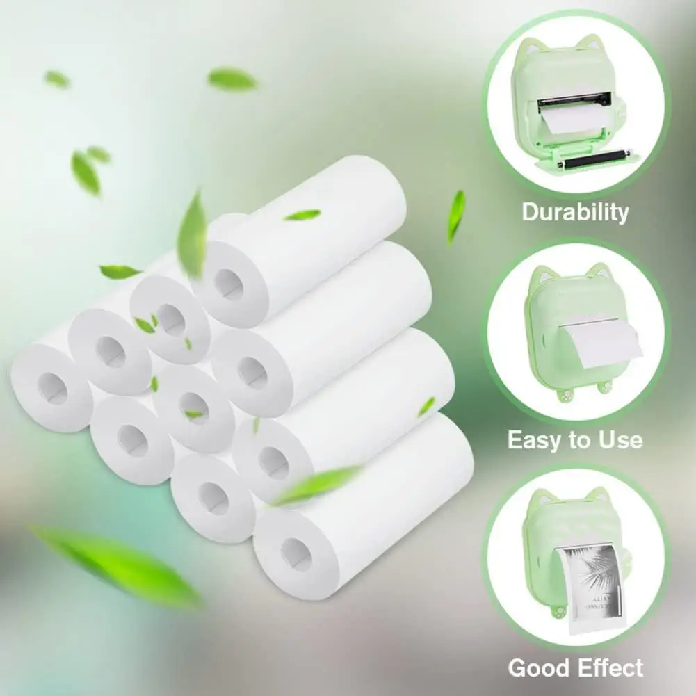 Thermal Paper Rolls 10 Rolls 57x25mm Self-adhesive Thermal Paper for Portable Printer Ink-free Sticker Rolls Pocket Thermal