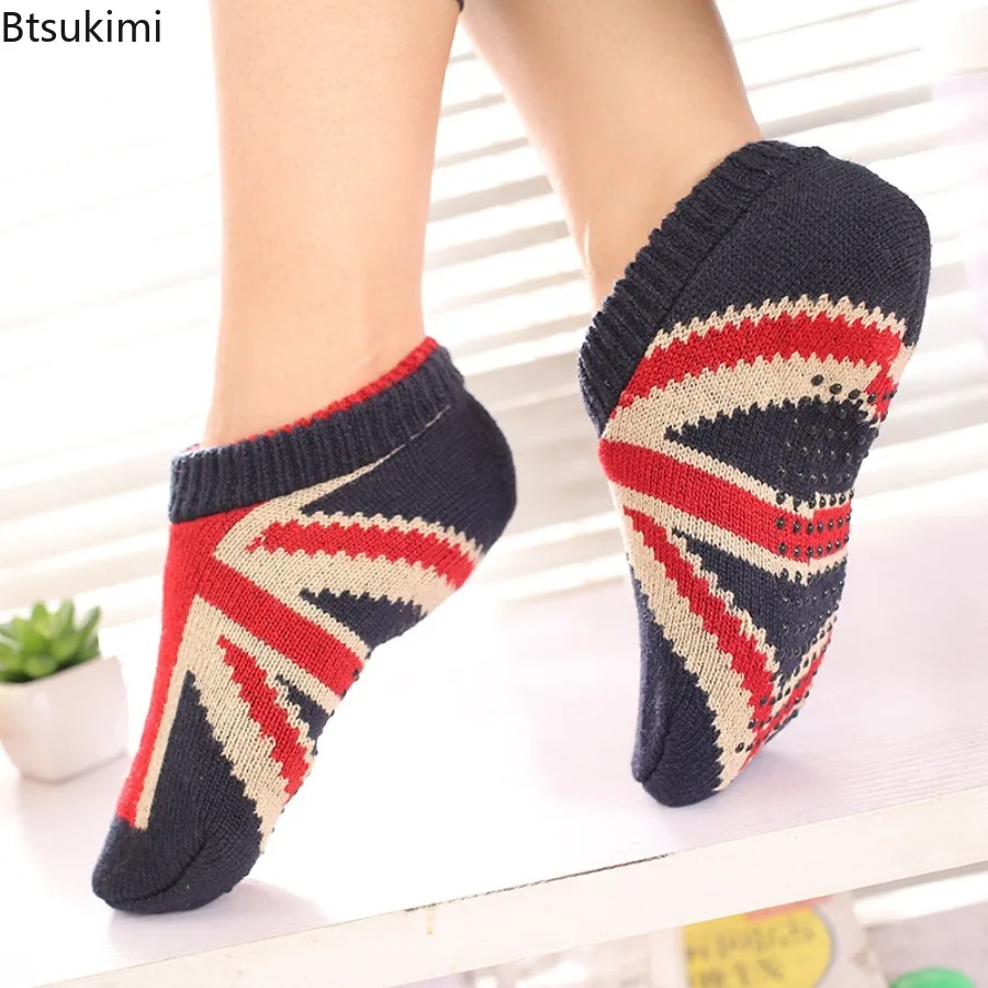 

Women's Thermal Home Comfy Floor Socks Winter Warm Sleeping Soft Socks Female Plush Non Slip Grip Silicone Short Slipper Sock