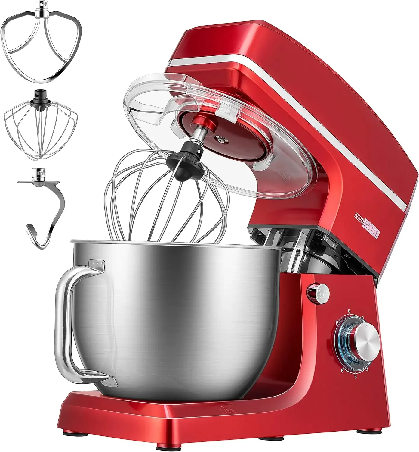 NEW 7.5 Quart Stand Mixer, 660W 6-Speed Tilt-Head Kitchen Electric Food Mixer with Beater, Dough Hook, Wire Whip