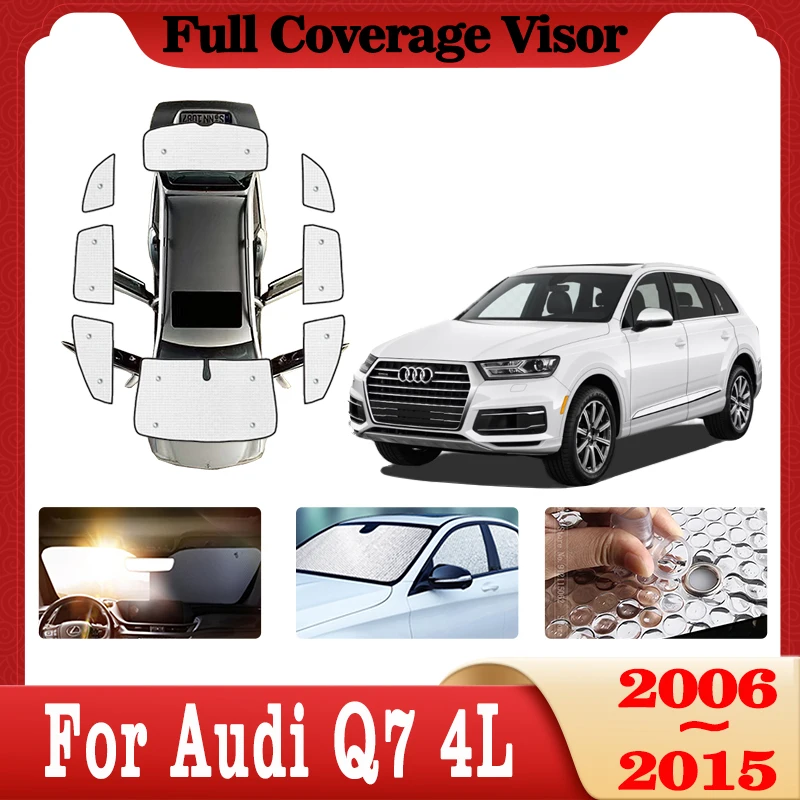 

Солнцезащитные козырьки с полным покрытием для Audi Q7 4L 2006 ~ 2015 2007 2008 2009, занавеска на заднее лобовое стекло, солнцезащитные козырьки на передние окна, автомобильные аксессуары