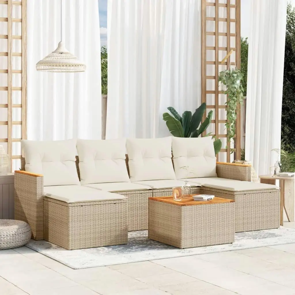 

Cozy Outdoor Garden Sofa Set in Beige and Cream White Durable Comfortable Design for Patio or Balcony Furniture