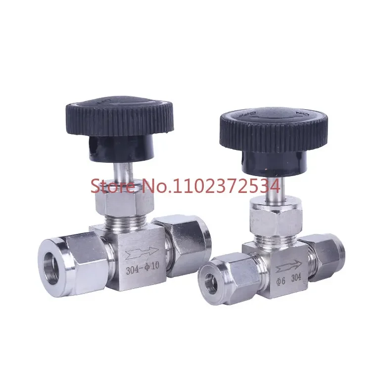 2PCS customized 304 stainless steel ferrule needle valve regulating valve instrument air supply pipe stop valve 6 8 10