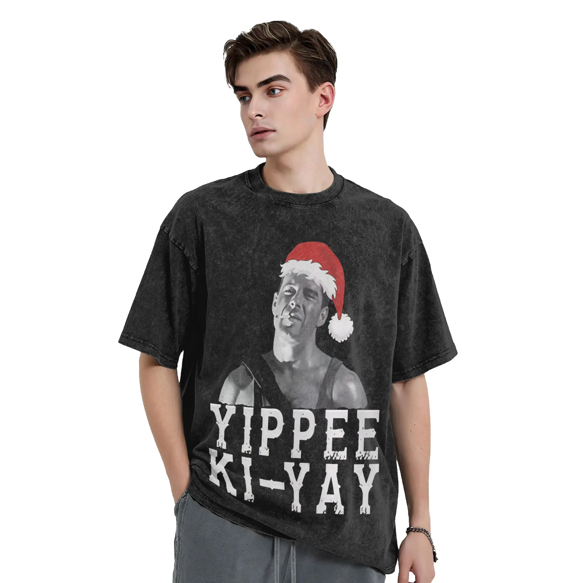 YIPPEE KI YAY  T Shirt Summer Die Hard Y2K Classic T Shirts Cotton Hip Hop Tee Shirt For Men Short Sleeve Print Tees