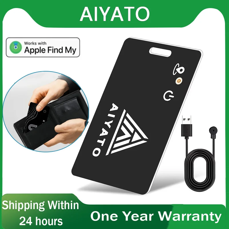 

​ ​ AIYATO Bluetooth-трекер, тонкий кошелек, трекер для карт, GPS-локатор для ключей/сумки, работает с Apple Find My (iOS) | AirTag ​