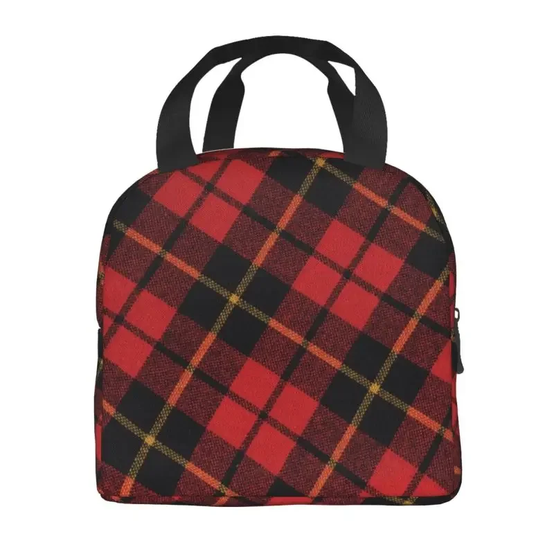 Scottish Clan Tartan Plaid Lunch Boxes Leakproof Check Geometric Gingham Thermal Cooler Food Insulated Lunch Bag