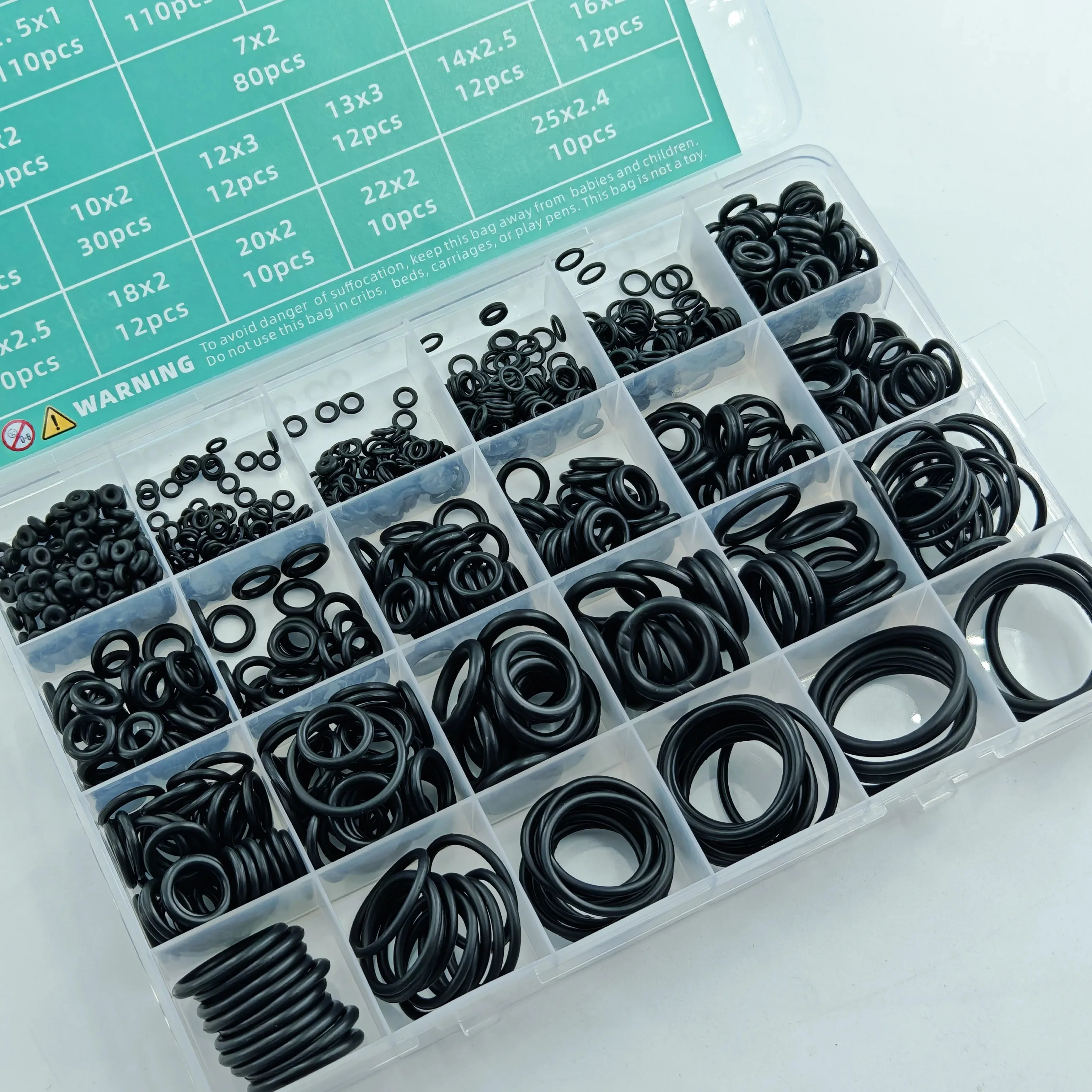 1020pcs 20 size boxed nitrile O-ring repair kit suitable for repairing leaks in engine mechanical faucet pipes and seals