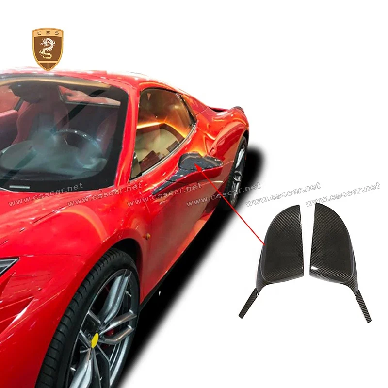 High-gloss carbon fiber added to car exterior mirror cover for Ferrari 458