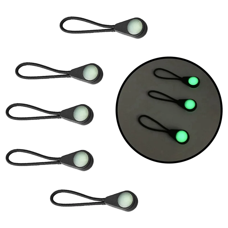 A07I 40 Pcs Self Luminous Zipper Pulls, Zipper Puller Head Glow In The Dark Anti Lost For Outdoor Mountaineering Camping
