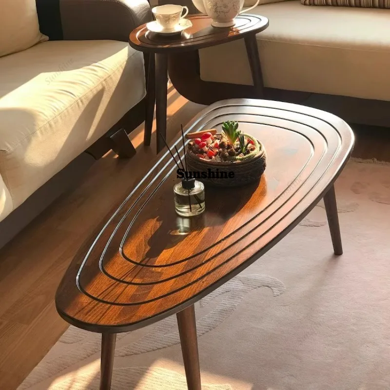 Nordic Soild Wood Soild Wood Modern Unique Aesthetic Light Luxury Side Table  Service Couchtisch Postmodern Furniture