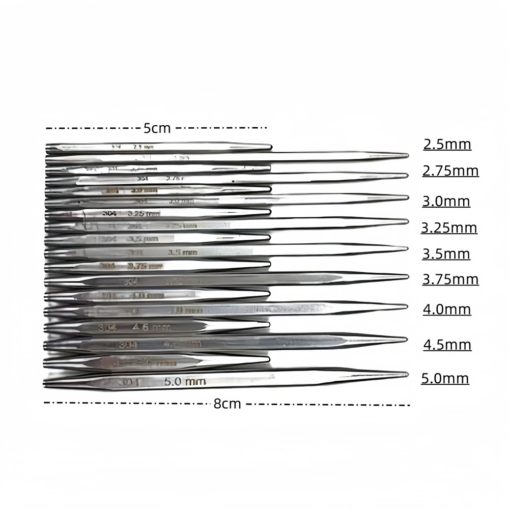 36 szt. Zestaw wymiennych okrągłych drutów dziewiarskich 2,5 mm-5,0 mm Kwadratowe szydełko ze stali nierdzewnej Narzędzia do swetrów z przędzy tkackiej