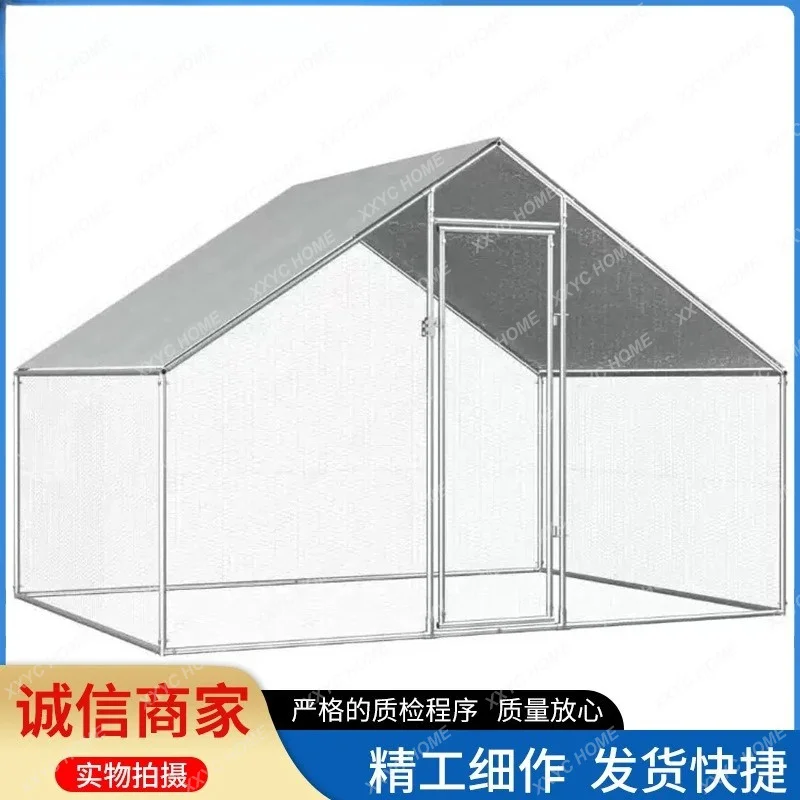 XX chicken shed, extra large poultry rainproof and ventilated large construction shed Solid wood enlarged chicken coop