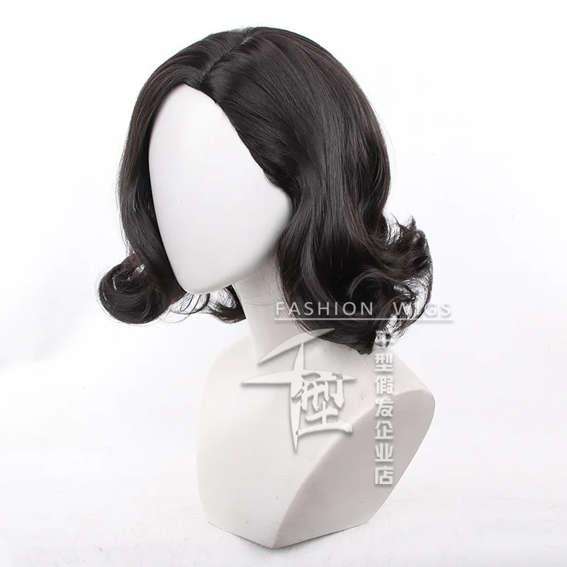 Peluca de Cosplay Evi Village Alcina Dimitrescu, peluca de pelo sintético resistente al calor de 35cm, peluca de riesgo biológico + gorro de peluca, peluca de Cosplay para fiesta de Halloween
