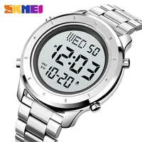 SKMEI 1864 Waterproof Watch for Men Countdown Calendar LED Stopwatch Sport Stainless Steel Digital Mens Wristwatches Alarm Clock