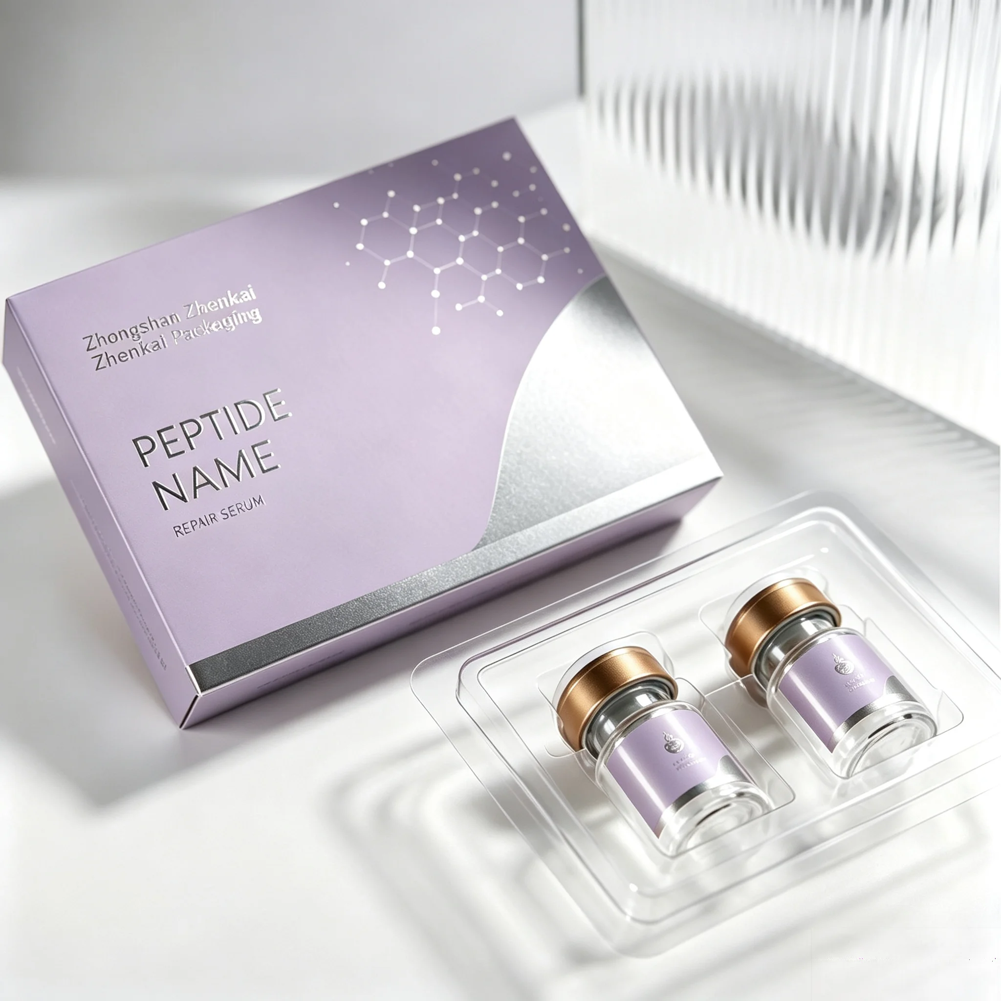 Customized Peptide Packaging Kit Matching Stickers Color Boxes For 3ml 5ml 10ml Injection Vials Skincare Fitness Tags