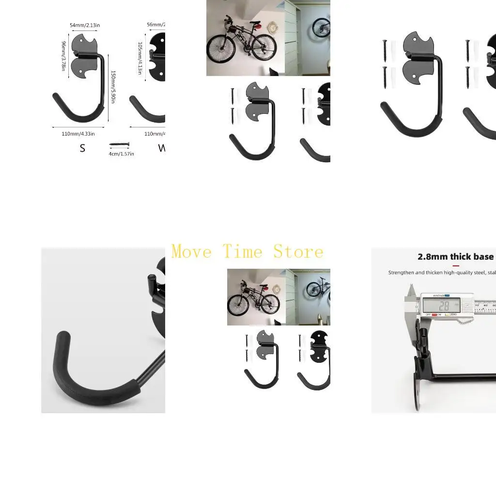 92ME Adjustable Bicycles Wall Mount Stand Bike Storage Folding Cycle Bike Hanger Rack