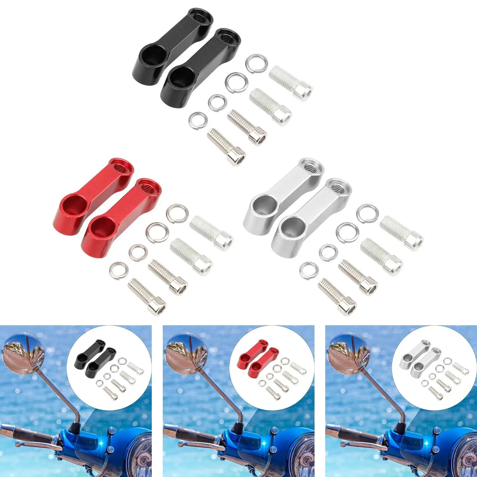 

Mirror Mount Riser Extenders Rearview Mirror Bracket Spare Parts Assembly High Performance Motorcycle Mirror Extension Mount