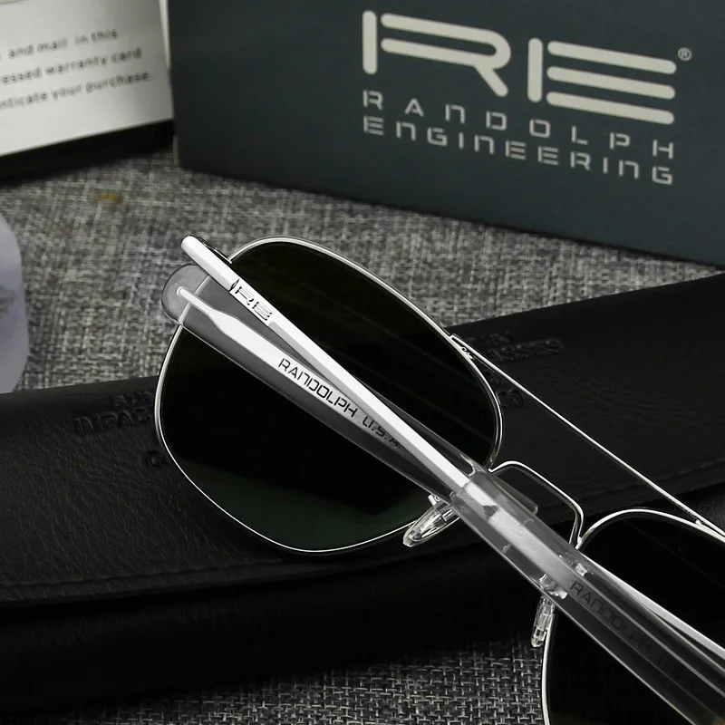 Re Sonnenbrille Mann amerikanische Armee Militär Luftfahrt Pilot Sonnenbrille Glas linse Frau Luxusmarke Vintage Metall Titan Rahmen – Detail 39