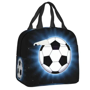 Custom Soccer Ball Lunch Box Football Pattern Cooler Thermal Food Insulated Lunch Bag School Children Reusable Picnic Tote Bags