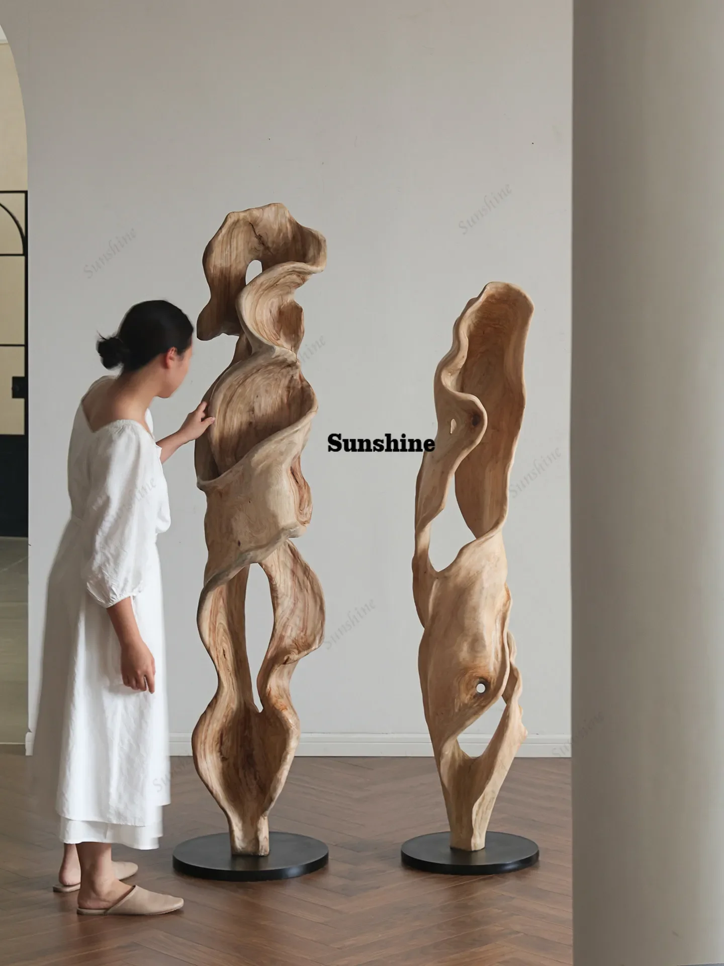 

Wood carving ornaments, floor decorations, porch sculpture artworks FT