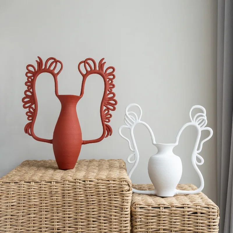 Butterfly love flower device living room dining table art vase model room exhibition hall creative ornament