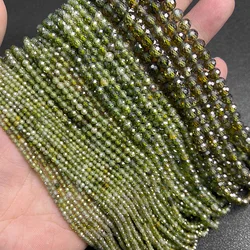 100% Natural Green Zircon Stone Bead 2 3 4mm Loose Spacer Quartz Beads For Jewelry Making Necklace Bracelet Supply 15