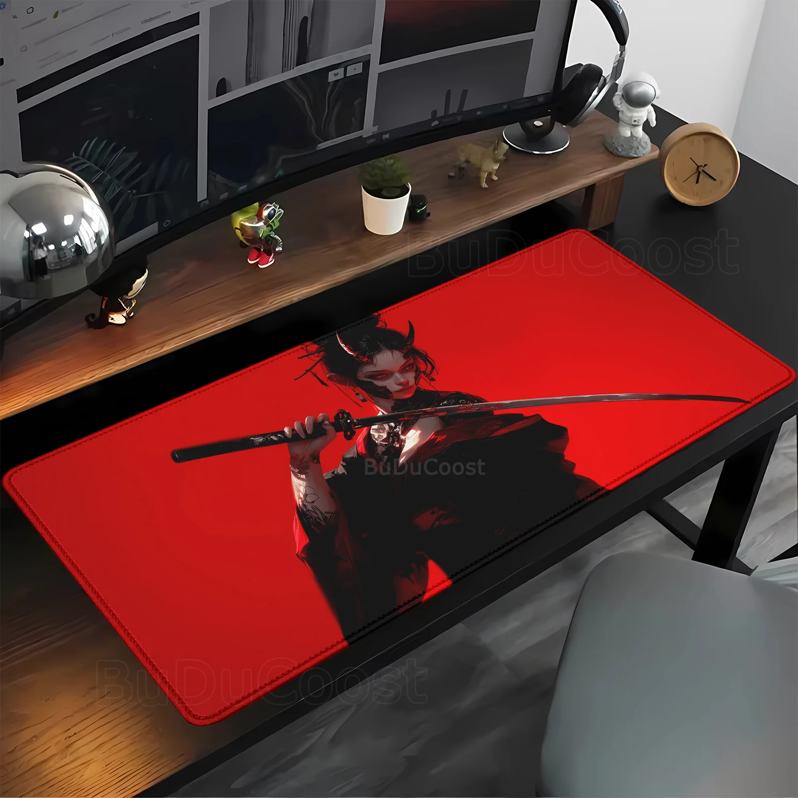 HD devil girl Office Kawaii Rubber DeskMat Gamer Mousepads Xxl Girl Large Mouse Pad Computer Accessories Stitch Gaming Mousepad