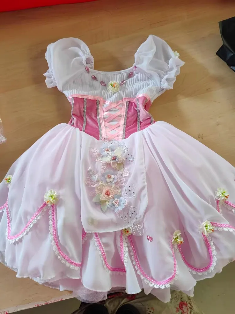 

Performance Costume Dancing Adult Children Romantic Tutu Professional Ballet Dress Chiffon Ballet Skirt Girls Long Giselle