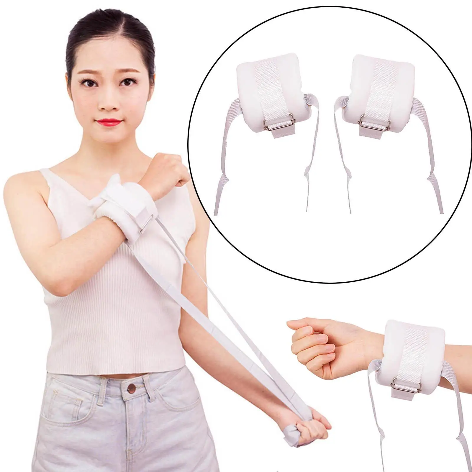 2x Limbs Restraint Straps Dementia Products Protection Hand Control Aid Binding Band Hand Protectors for Prevent from Scratch