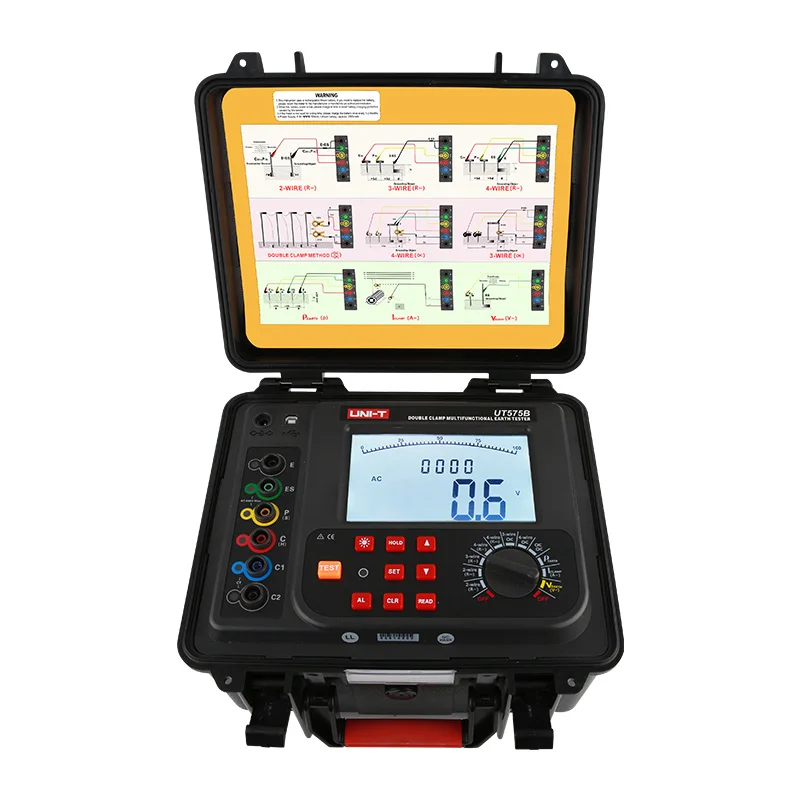 UNI-T UT575B Digital Display Multifunctional Double Clip Grounding Tester