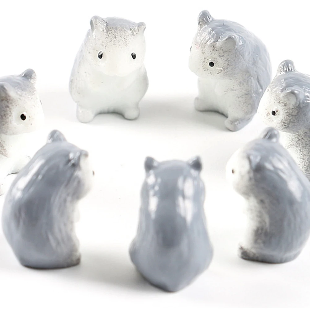 

10pcs Crafts Mini Mouse Figurine Tiny Ornaments Cartoon Model Bonsai Garden Baking Ornament Cake Decor