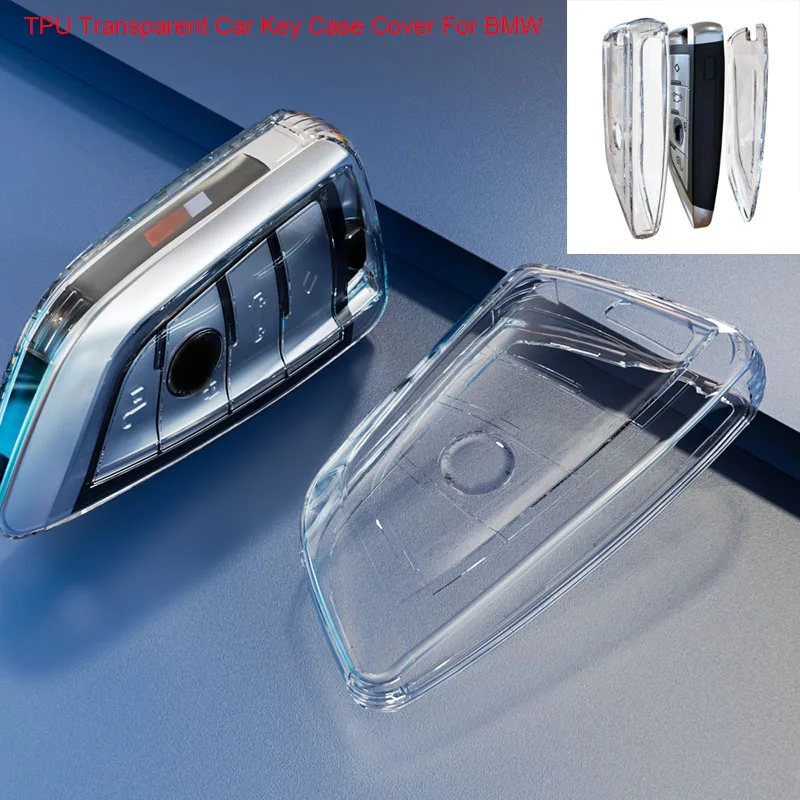 

TPU Transparent Car Key Case Cover Bag Holder Shell Keychain for Bmw F20 G20 G30 X1 X3 X4 X5 G05 X6 X7 G11 F15 F16 G01 G02 F48