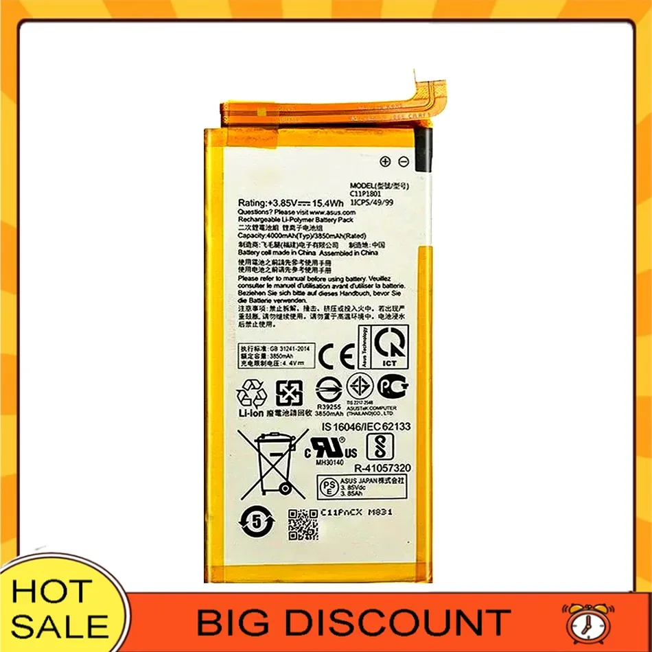 

4000mAh-6000Mah Battery C11P1903 C11P1801 C11P1901 For ASUS Asus ROG Phone 3 2 1 ZS660KL I001DB ZS600KL Z01QD