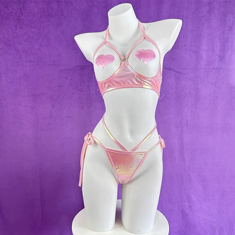 Anime Cyberpunk Rabbit Girl Costume Cosplay abiti donne adulte Hot Sexy Pink Laser Underwear uniforme accessorio per feste di Halloween