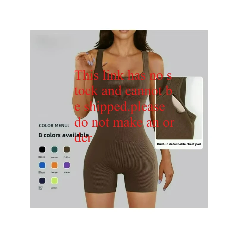 2025 Latest Seamless Yoga Jumpsuit with Chest Cushion for Sports Shaping Detachable Chest Cushion Thread Tight Shorts Jumpsuit
