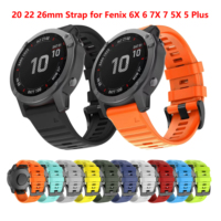 20 22 26MM Watch Band For Garmin Fenix 8 47mm 51mm E 7 7X 6 6X 5 5X/Epix Pro/Enduro 3 QuickFit 22mm 26mm Silicone Strap Bracelet