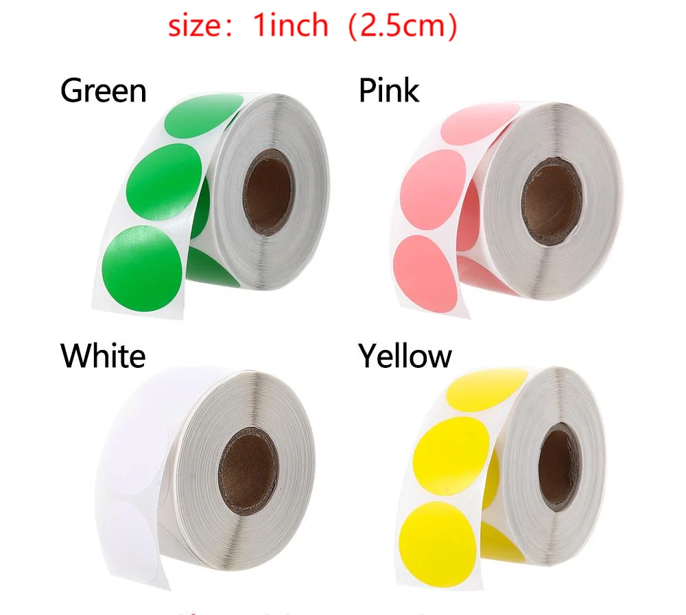 Label Pengiriman Kosong Langsung Bundar 1 Inci Label Alamat 500Pcs/Rol Kompatibel dengan Sebagian Besar Printer Desktop