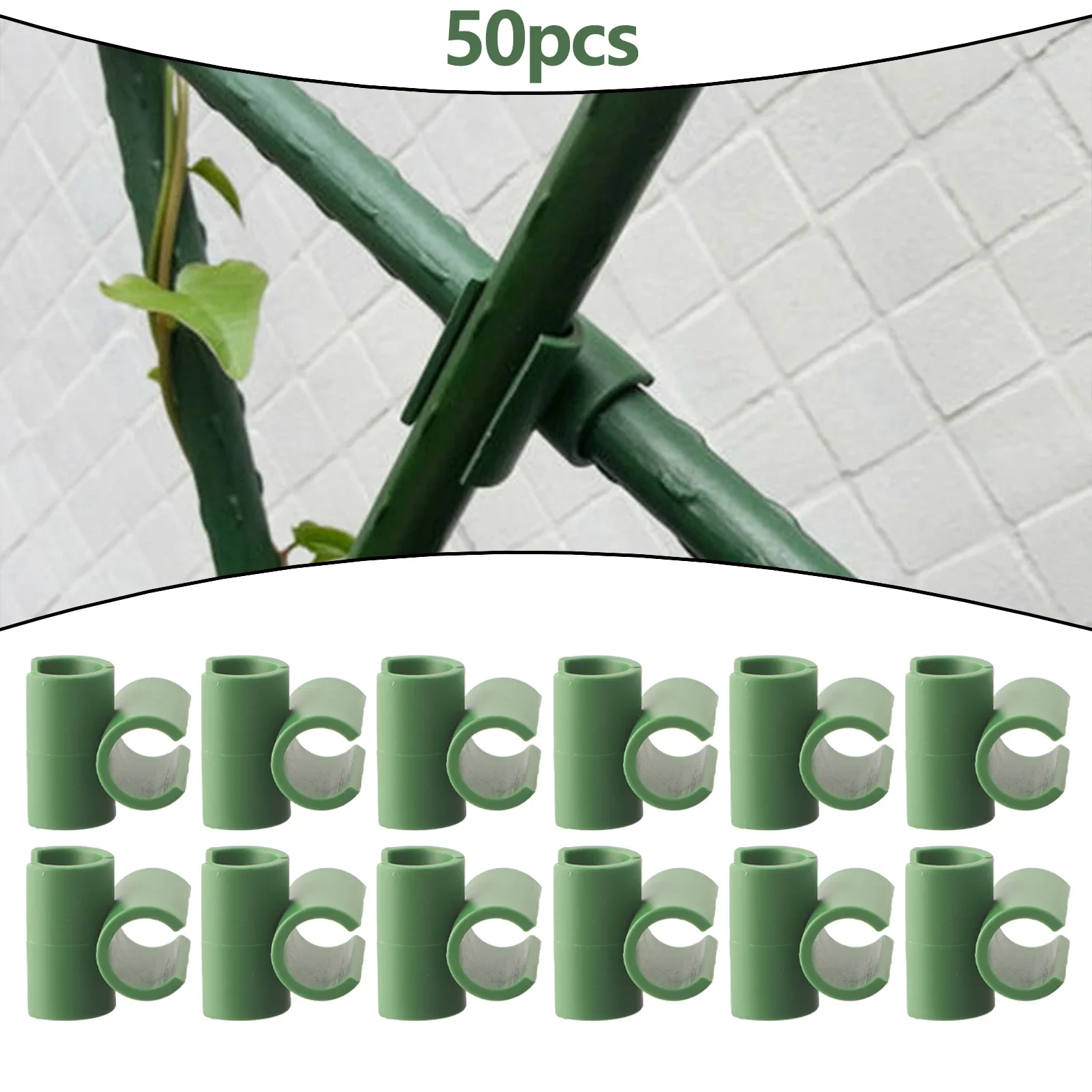 50pcs Plant Support Trellis Connector Fixed Cross Clip Stake Clips For Plant Grafting Garden Frame Rod Connector 11mm/16mm/20mm