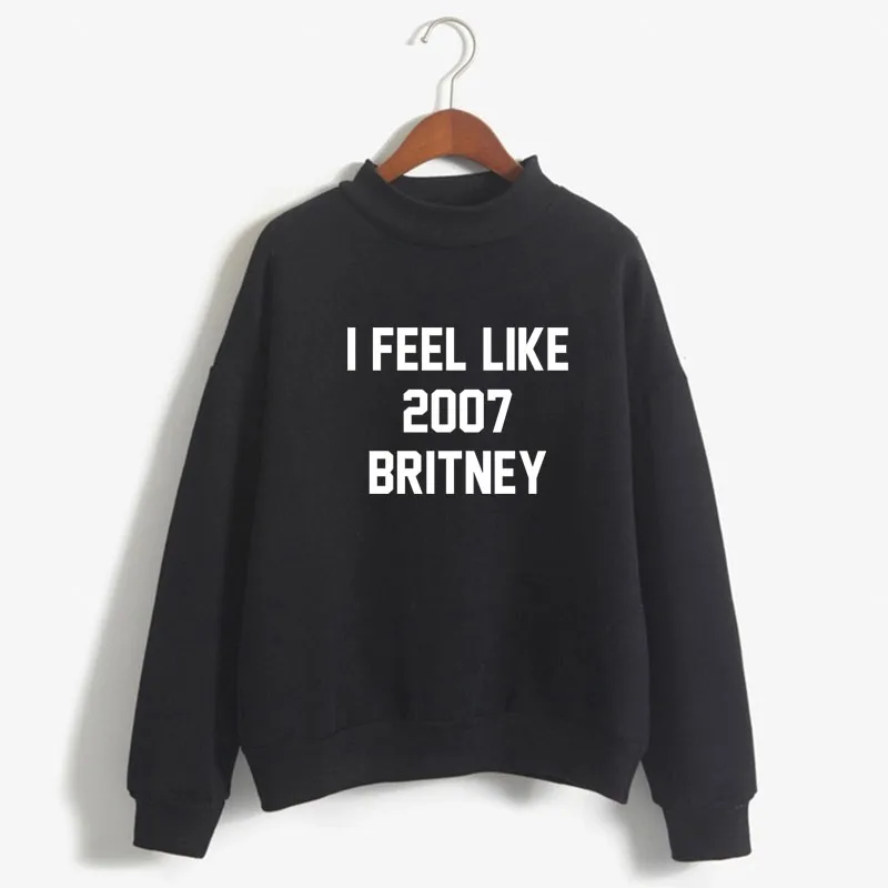 

I FEEL LIKE 2007 BRITNEY Print Women Sweatshirt Korean O-neck Knitted Pullover Thick Autumn Winter Candy Color women Clothes