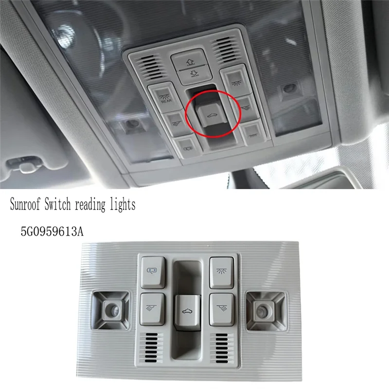 

Sunroof Switch Reading Light Overhead Console Lamp 5G0959613A For VW Golf 7 MK7 Passat B8 Polo Jetta Tiguan MK2 Touran