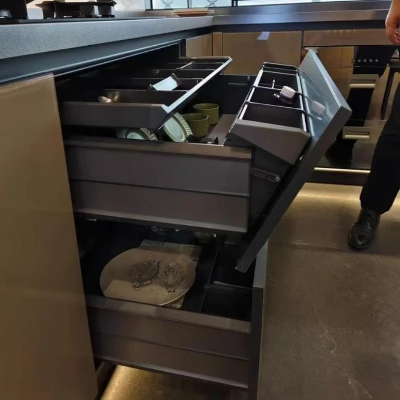 Easy To Draw Cabinets As You Like, Draw Racks, Cabinet Pans, Pull Baskets, Double-layer Aluminum Alloy Drawers