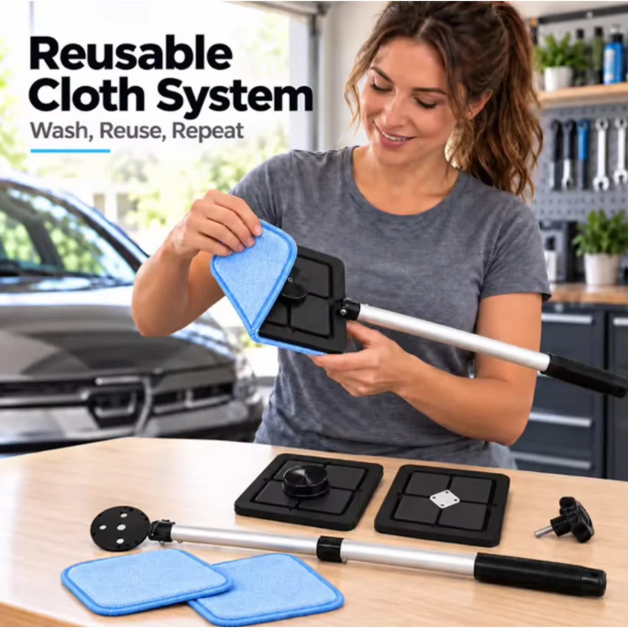 Dual Magnetic CarWindshield Cleaner, Dual Side Car Glass Cleaner,Streak-Free Auto Glass Cleaning Kit,Road Trips, Rainy Weather