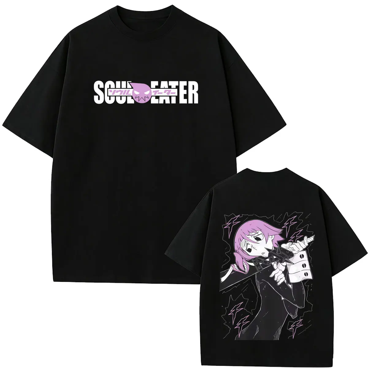 Anime Soul Eater Crona Graphic T-shirt Men's Clothing Vintage Manga Streetwear Men Fashion Casual Oversized Crewneck T Shirts